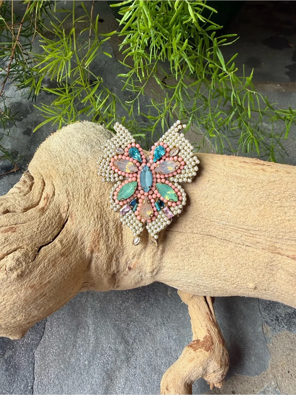 New🌟Anthropologie- Multicolor Crystal Butterfly Brooch